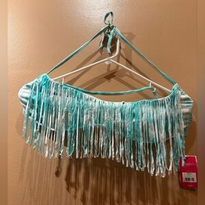 Candie's Teal Mint Tassel Bikini Top Size XL NWT